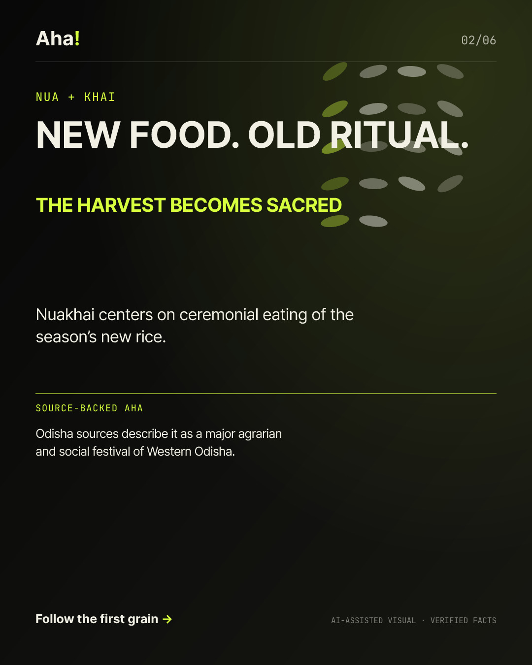 New rice and paddy prepared as a Nuakhai offering.
