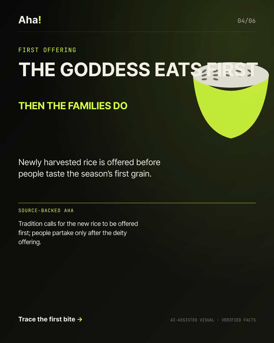 A new-rice offering prepared before families eat the harvest.