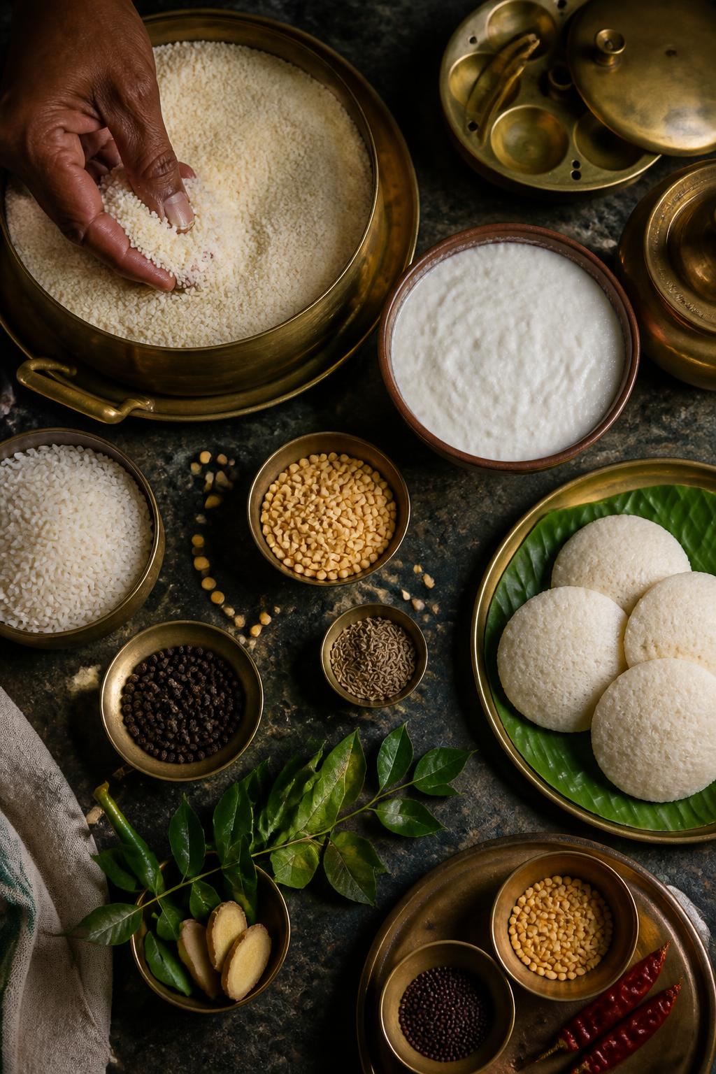 Semolina and sour curd prepared for a rava idli mixture.
