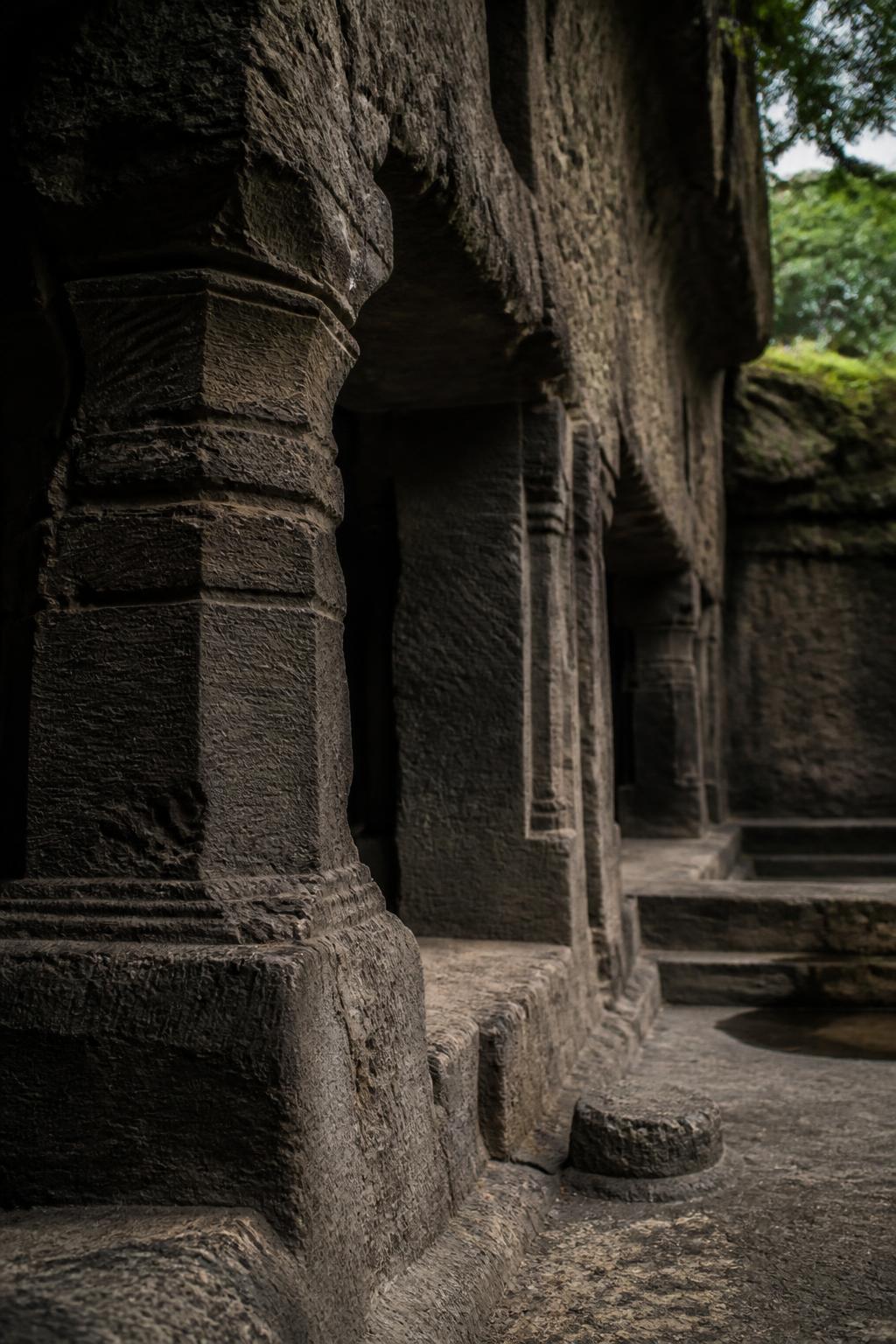 Weathered and unfinished carvings reveal the making of Pataleshwar Cave Temple.