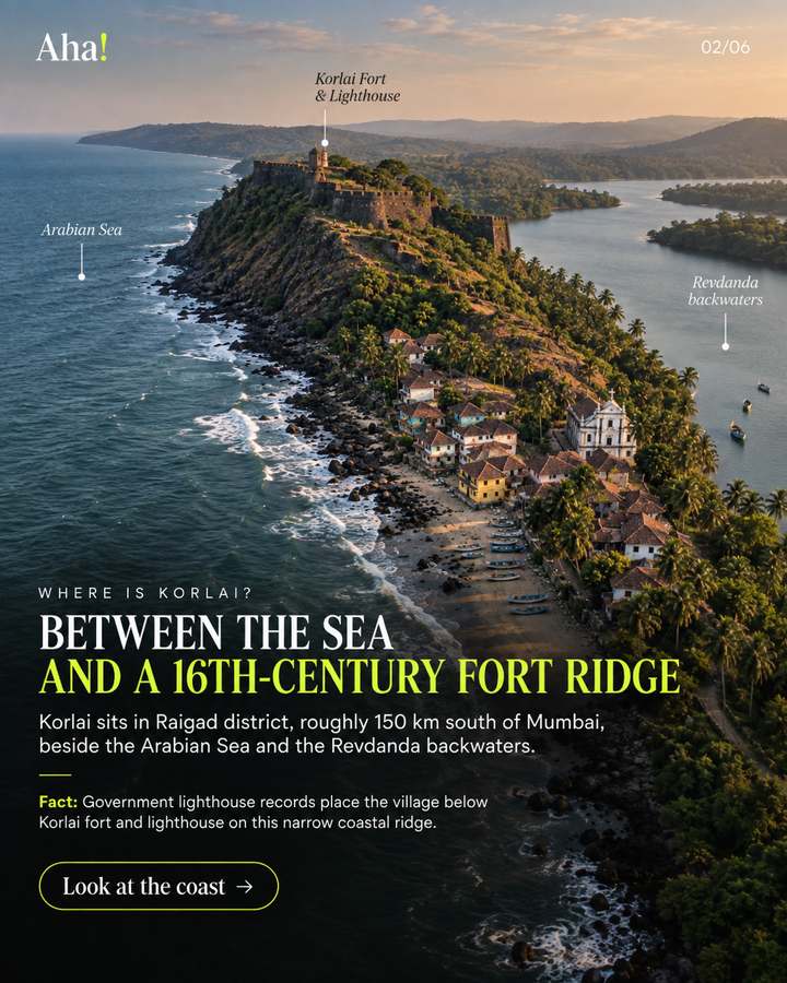 The narrow Korlai coastal ridge between the Arabian Sea and Revdanda backwaters.