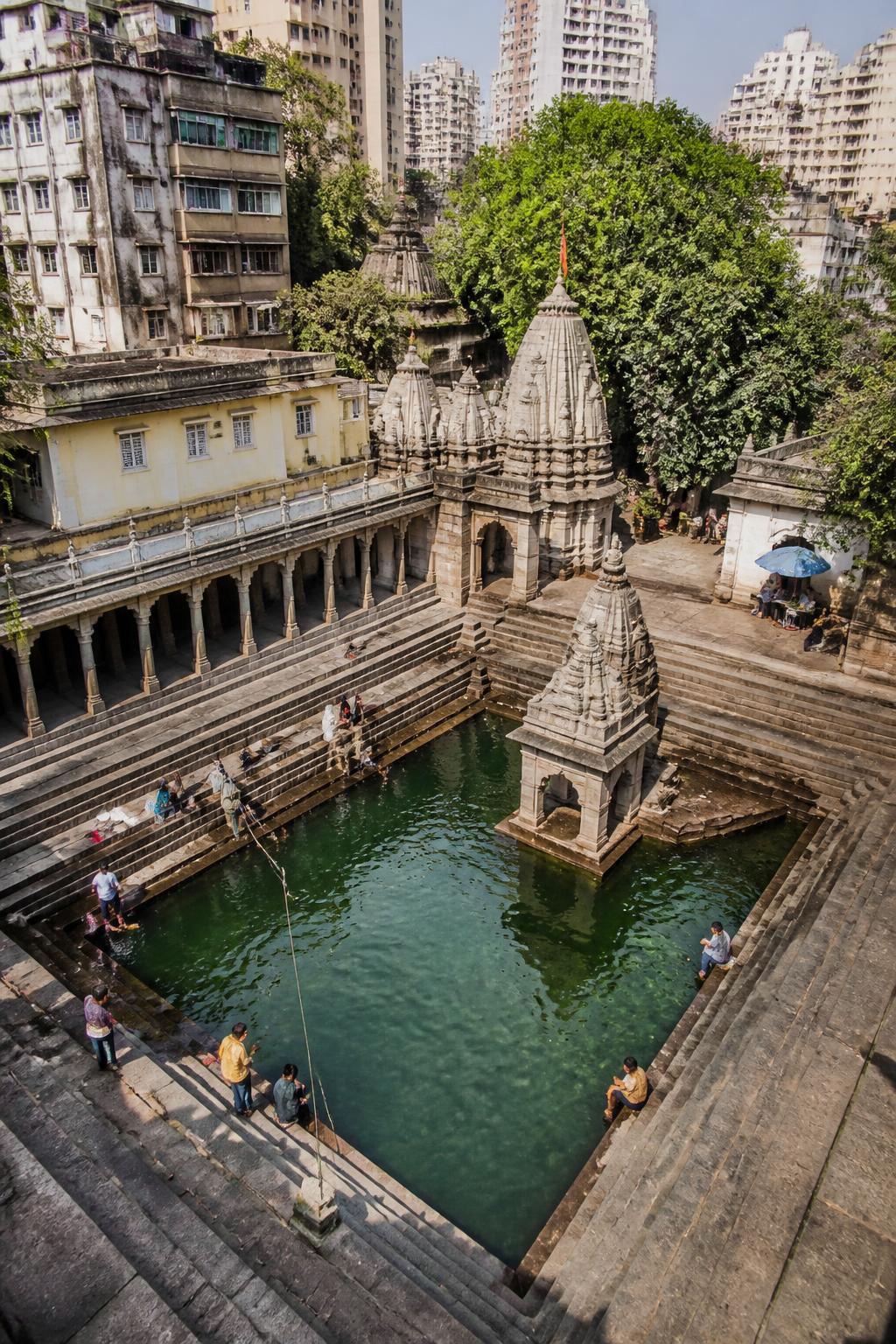 Banganga Tank survives as a historic water landscape within modern Mumbai.