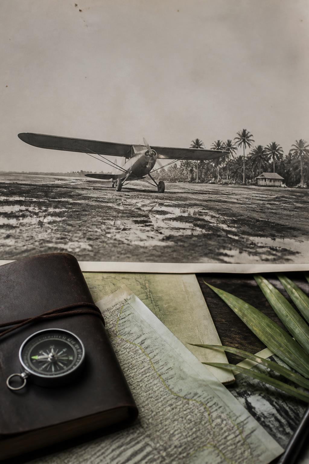 A small early aircraft on the simple coastal airfield that served Bombay.