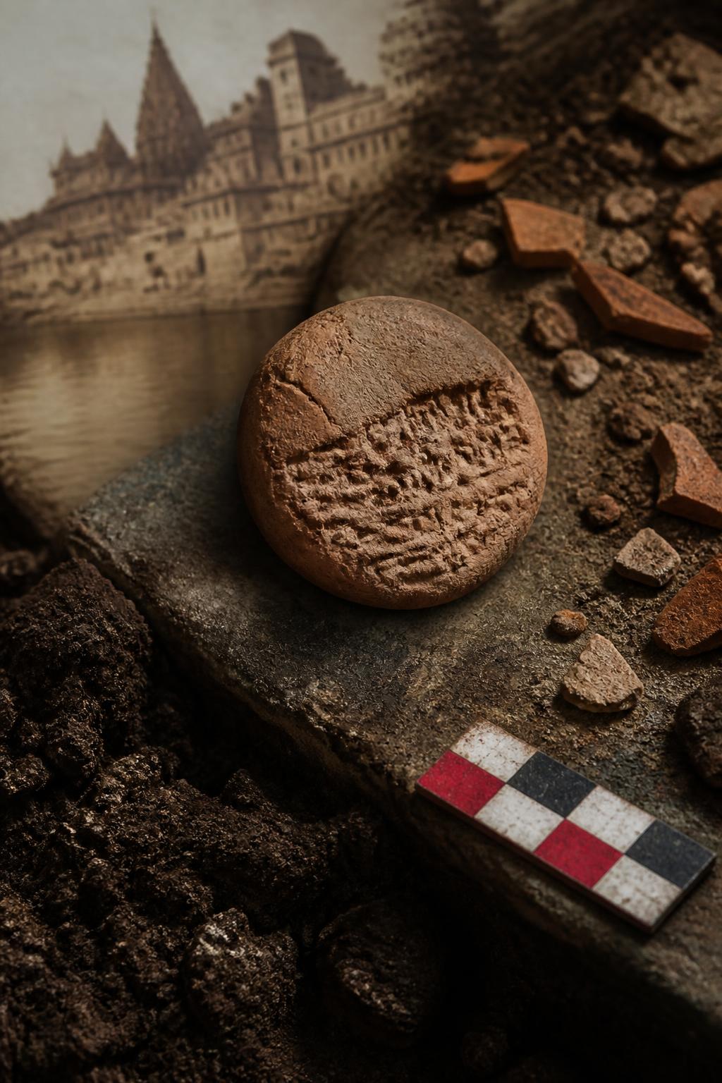 A Gupta-period clay sealing provides evidence connecting Rajghat with ancient Varanasi.