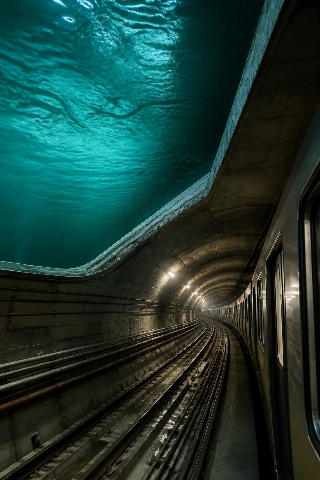A modern Metro tunnel passing beneath the Hooghly River in Kolkata.