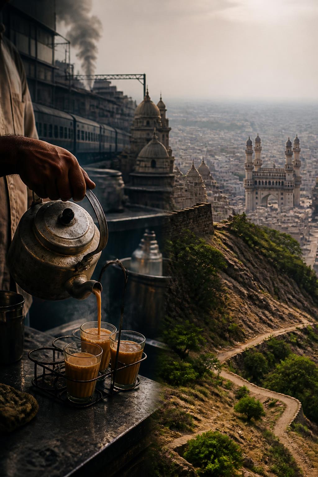 A visual journey linking western India’s migrant café routes to Hyderabad.