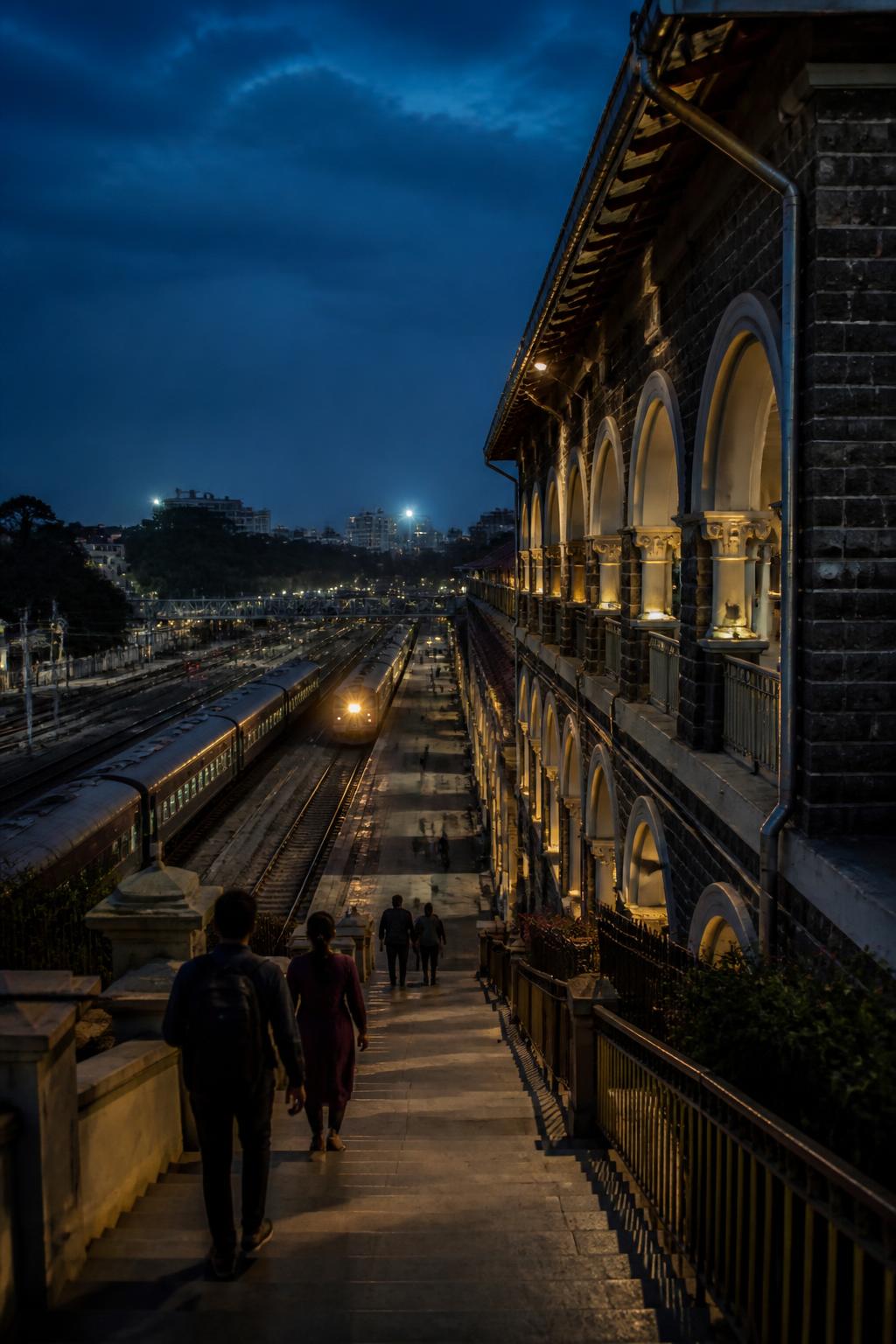 Bengaluru Cantonment station blending heritage architecture with present-day city life.